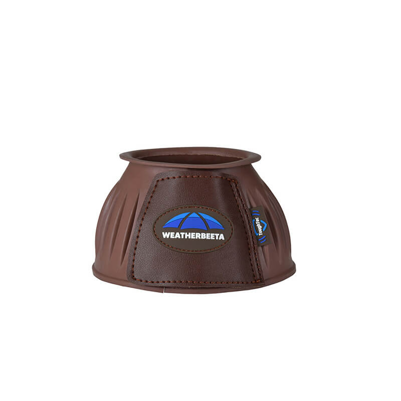Weatherbeeta Tough-Tec Prime Rubber Bell Boots Brown for overreach protection, brown color.