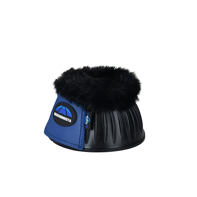Weatherbeeta Tough-Tec Prime Bell Boots Black/Cobalt protect against horse overreach.