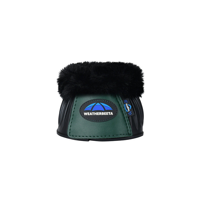 Weatherbeeta Tough-Tec Prime Black/Forest Green bell boots protect against horse overreach.