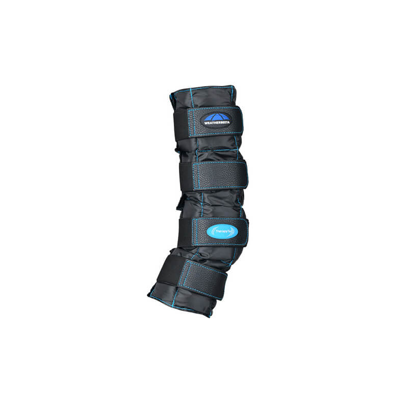 Weatherbeeta Therapy-Tec II Gel Ice Boots Black have four straps for horse recovery.