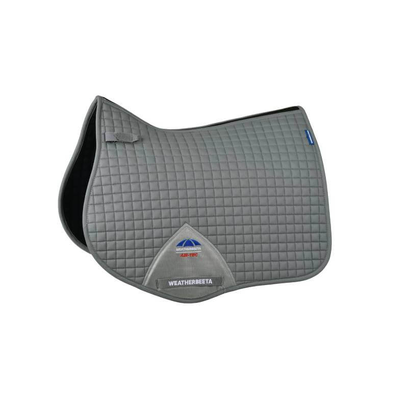 Weatherbeeta Prime Air-Tec All Purpose Saddle Pad in grey with a small blue logo on the corner.