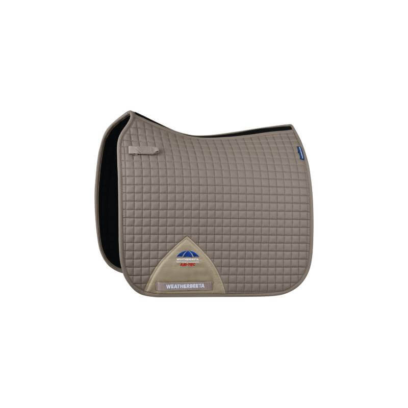 Weatherbeeta Prime Air-Tec Dressage Saddle Pad in Natural Clay with small logo in corner.