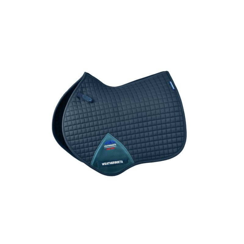 Weatherbeeta Prime Air-Tec Jump Saddle Pad in Midnight Teal with logo and text detail.