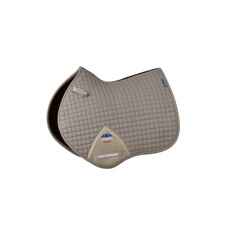 Weatherbeeta Prime Air-Tec Jump Saddle Pad in Natural Clay, shown on white background.