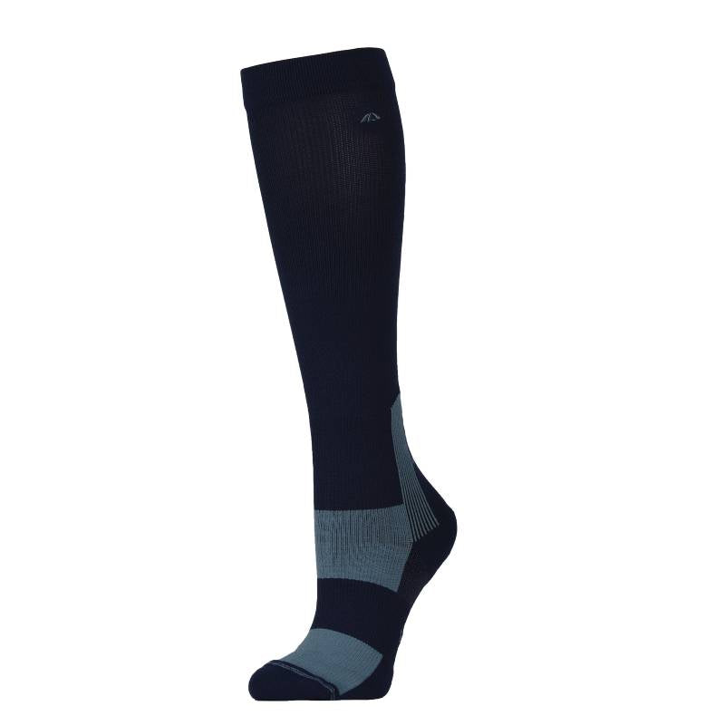 Weatherbeeta knee length riding sock in navy/slate blue with toe, heel &amp; sole accents.