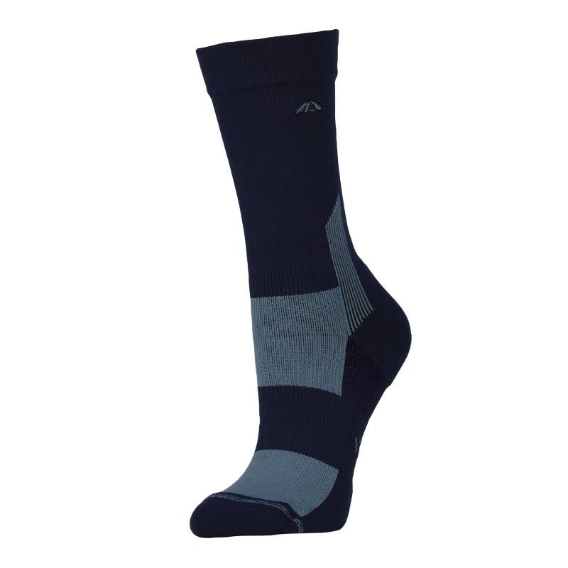 Weatherbeeta Performance Crew Riding Sock in navy/slate blue with ribbed cuff and moisture-wick.