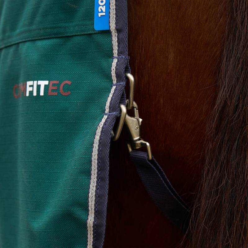 Weatherbeeta Comfitec Plus Dynamic Detach-A-Neck Turnout Rug 220g Forest Green/Navy