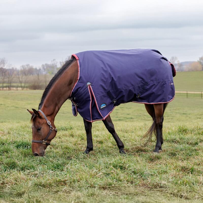 Weatherbeeta Comfitec Essential Turnout Rug Standard Neck Heavy Weight 360G Navy/Burgundy