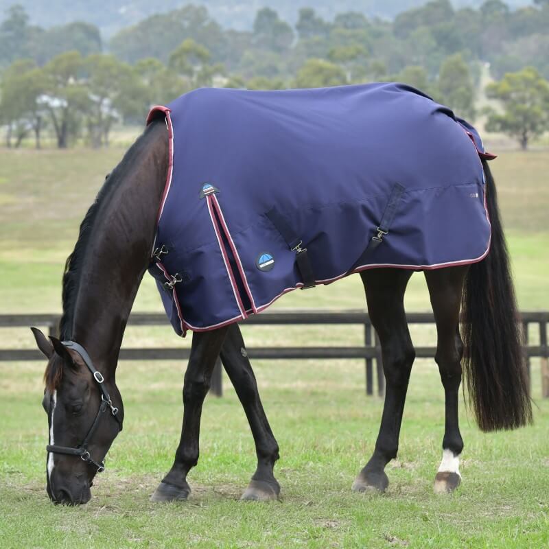 Weatherbeeta Comfitec Essential Turnout Rug Standard Neck Heavy Weight 360G Navy/Burgundy