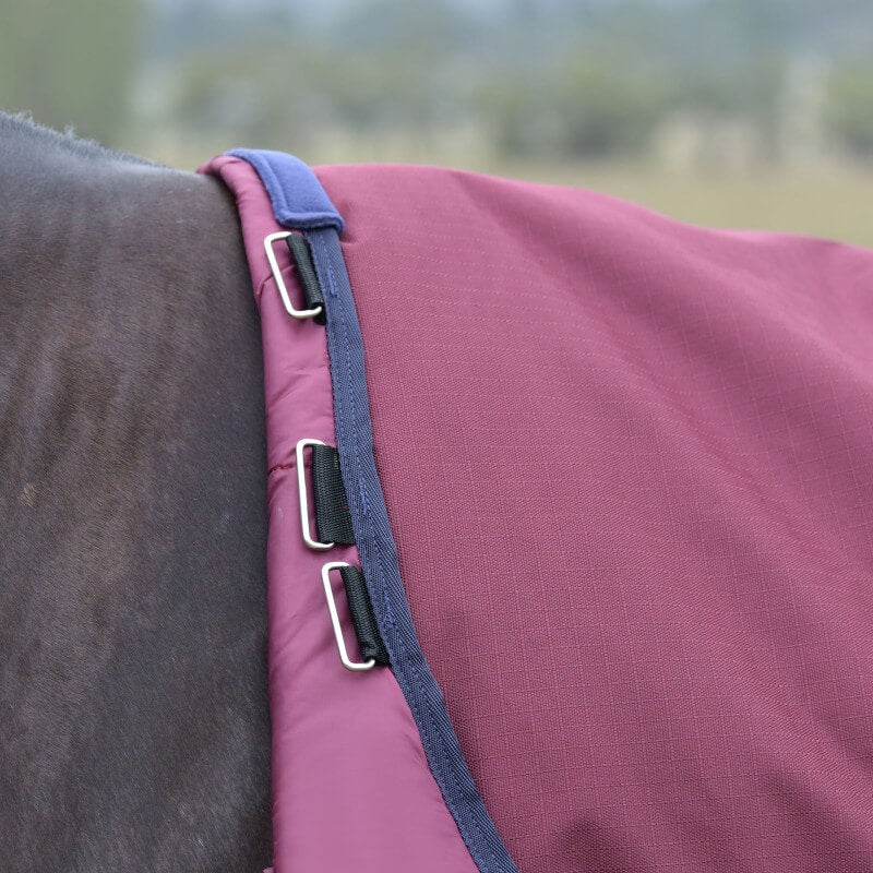 Weatherbeeta Comfitec Essential Turnout Rug Standard Neck Medium Light Weight 100G Burgundy/Navy