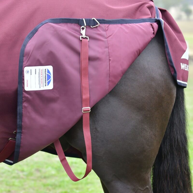 Weatherbeeta Comfitec Essential Turnout Rug Standard Neck Medium Light Weight 100G Burgundy/Navy