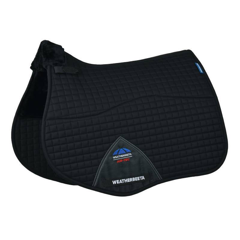 Weatherbeeta Prime Air-Tec Comfy Fleece All Purpose Saddle Pad in black with logo patch.