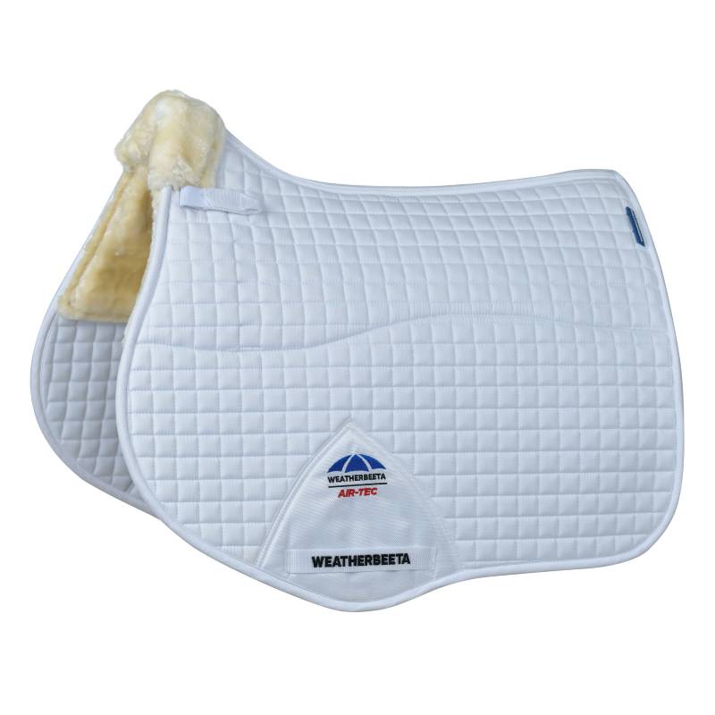 White Weatherbeeta Prime Air-Tec Comfy Fleece All Purpose Saddle Pad.