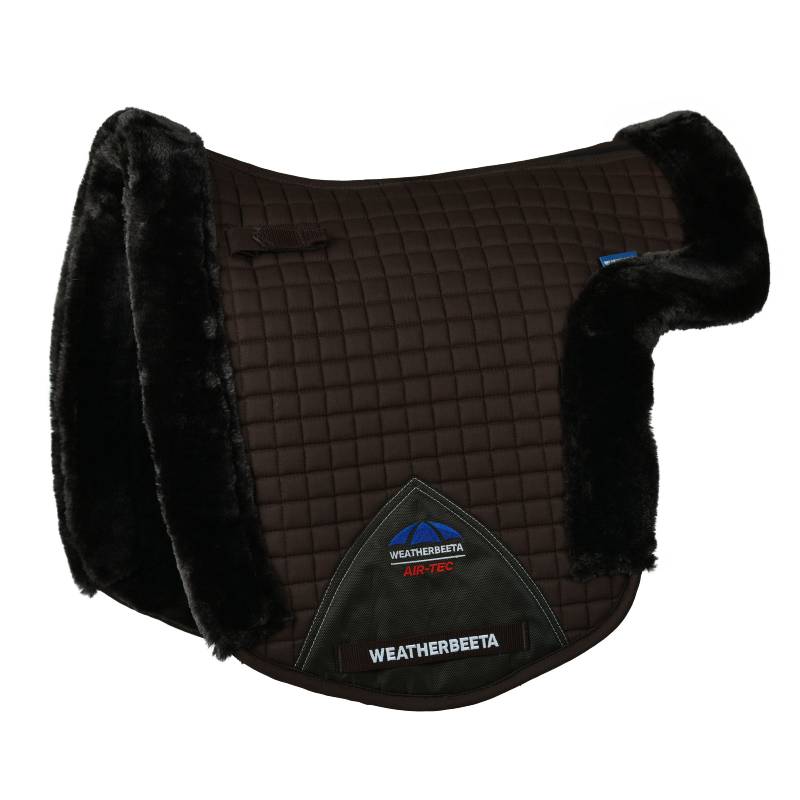 Weatherbeeta Prime Air-Tec Comfy Fleece Numnah is a brown, quilted all purpose saddle pad.