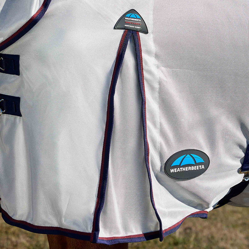 Weatherbeeta Comfitec Airflow Combo Neck Lightweight Fly Rug Grey/Navy/Burgundy-Pet n Pony-Weatherbeeta