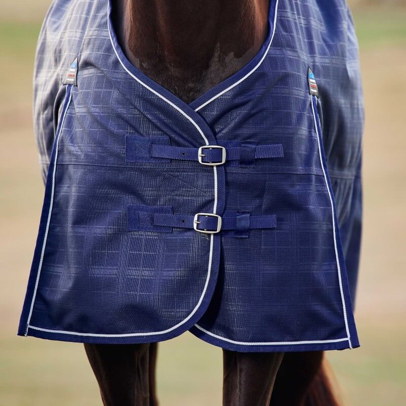 Weatherbeeta Comfitec Prelim Turnout Rug Standard Neck Medium Light Weight 100G Navy Embossed Plaid