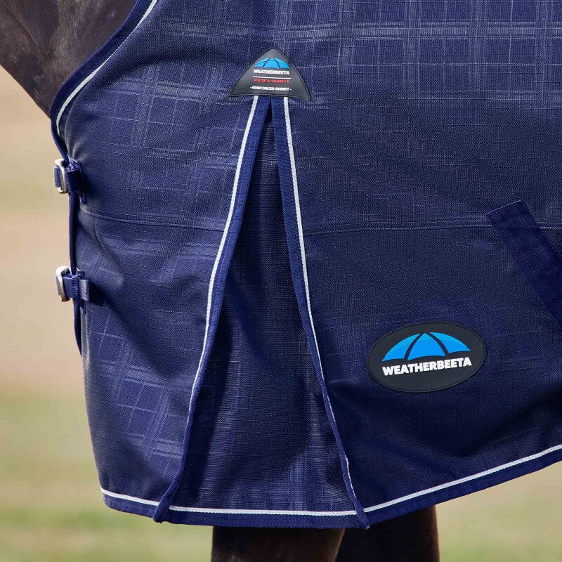 Weatherbeeta Comfitec Prelim Turnout Rug Standard Neck Medium Light Weight 100G Navy Embossed Plaid