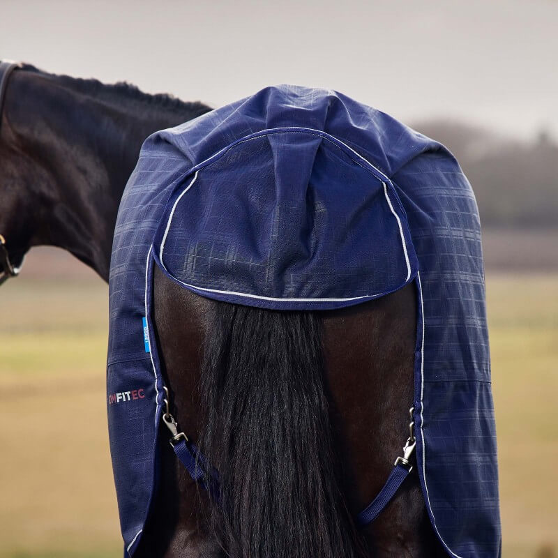Weatherbeeta Comfitec Prelim Turnout Rug Standard Neck Medium Light Weight 100G Navy Embossed Plaid