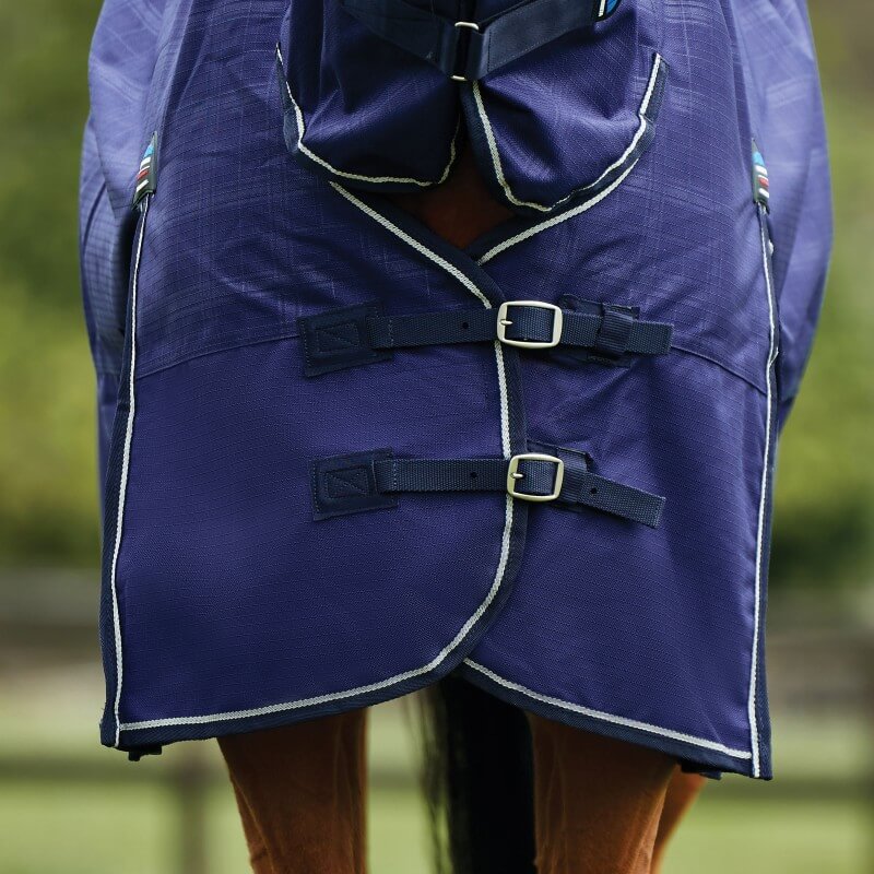 Weatherbeeta Comfitec Prelim Turnout Rug Combo Neck Medium Light Weight 100G Navy Embossed Plaid