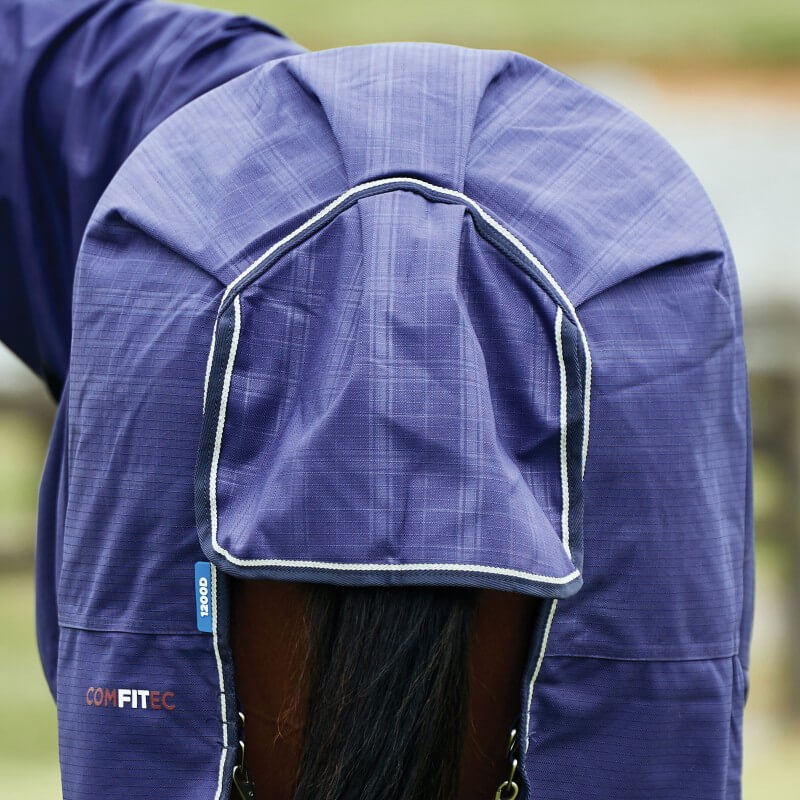 Weatherbeeta Comfitec Prelim Turnout Rug Combo Neck Medium Light Weight 100G Navy Embossed Plaid
