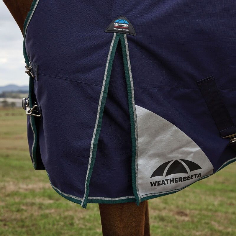 Weatherbeeta Comfitec Plus Dynamic Turnout Rug High Neck Light Weight 0G Navy/Forest Green