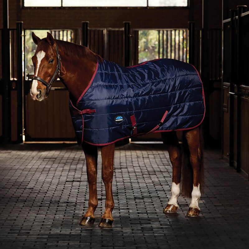 Weatherbeeta Stable Rug Standard Neck Heavy Weight 360G Navy/Burgundy