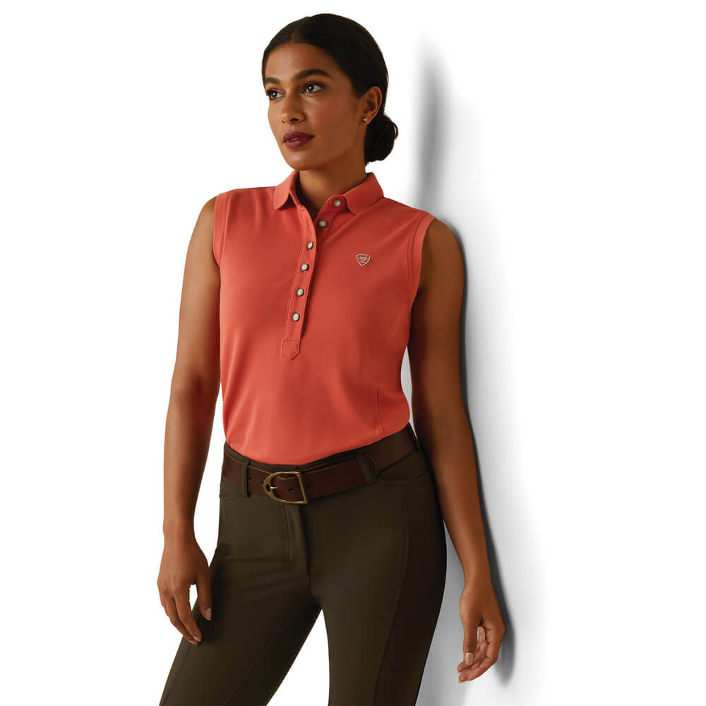 Ariat Prix 2.0 Sleeveless Polo Burnt Sienna