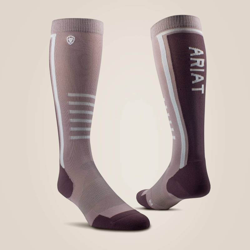 Ariat Ariattek Slimline Performance Socks Quail/Huckleberry One Size