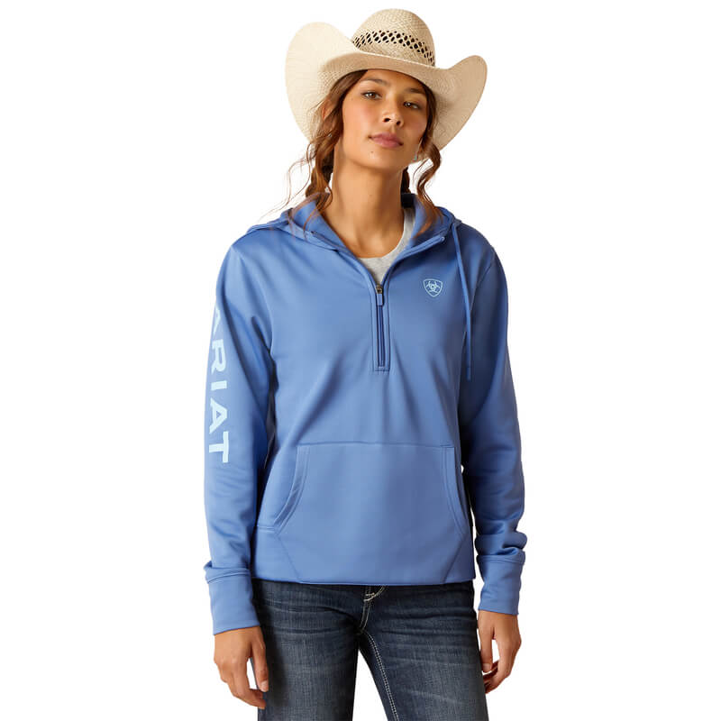 Ariat Womens TEK 1/2 Zip Hoodie Dutch Blue