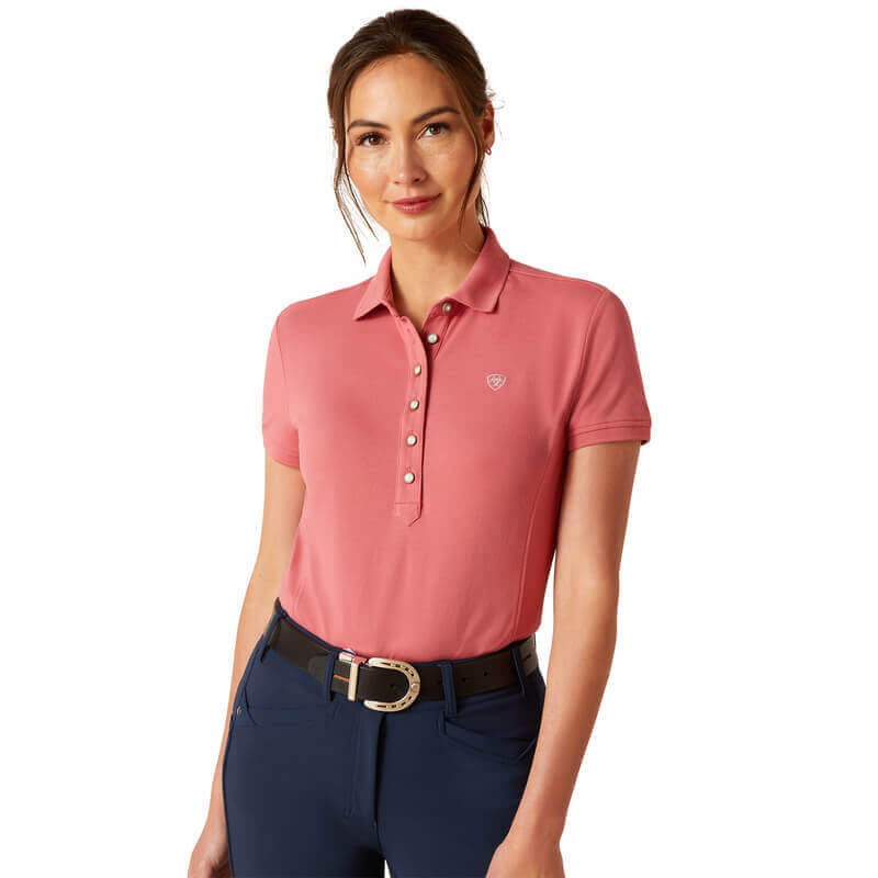 Ariat Womens Prix 2.0 SS Polo Slate Rose-Pet n Pony-Ariat