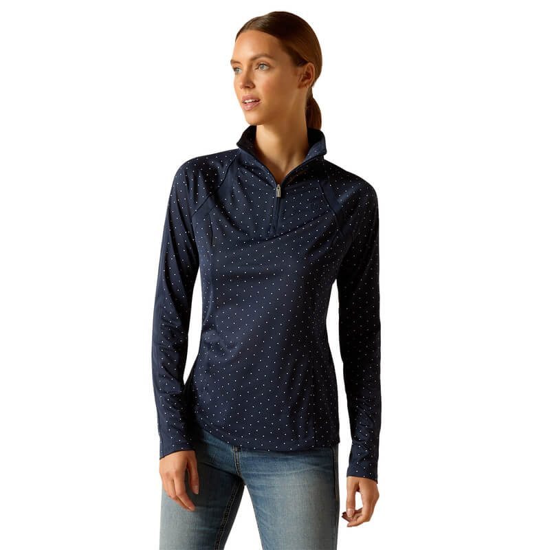 Ariat Womens Sunstopper 3.0 Baselayer Navy Dot