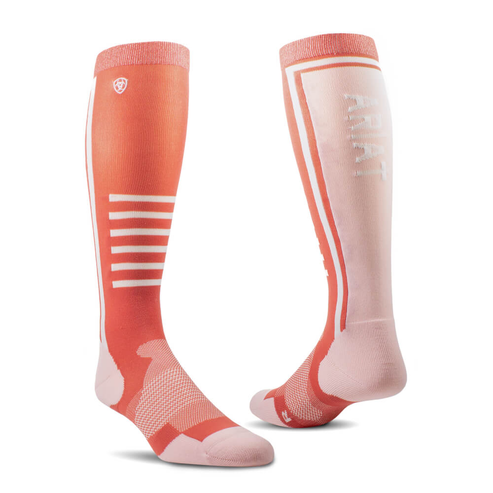 Ariat Ariattek Slimline Performance Socks Faded Rose/Blush