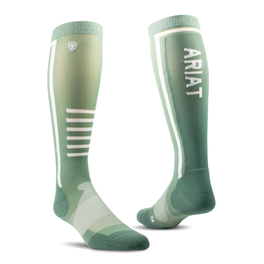 Ariat Ariattek Slimline Performance Socks Lily Pad/Duck Green