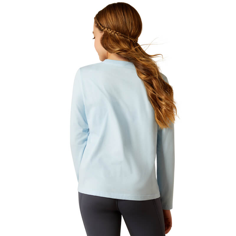 Ariat Youth Pony Squad Long Sleeve Top Cerulean Heather