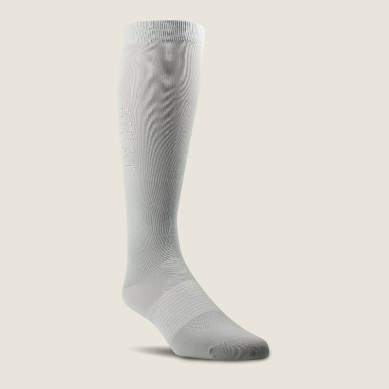 Ariat Ariattek Radiant Sock in light grey with logo, shown on a plain background.