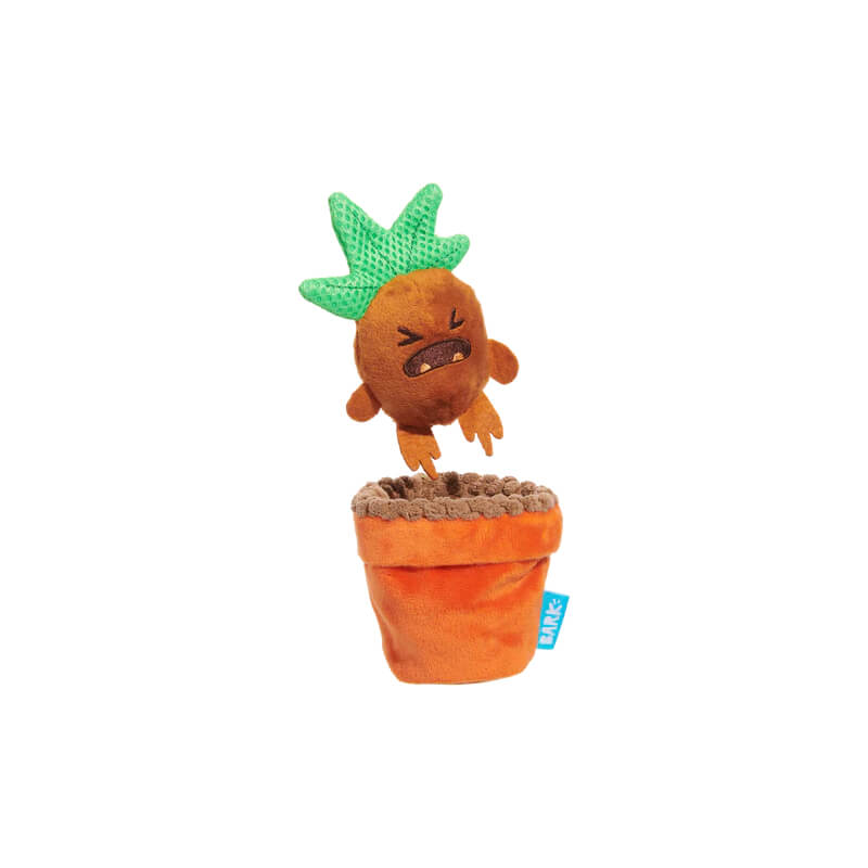 BARK Harry Potter Mandrake Dog Toy: an interactive plush from BARK with a soft flowerpot.