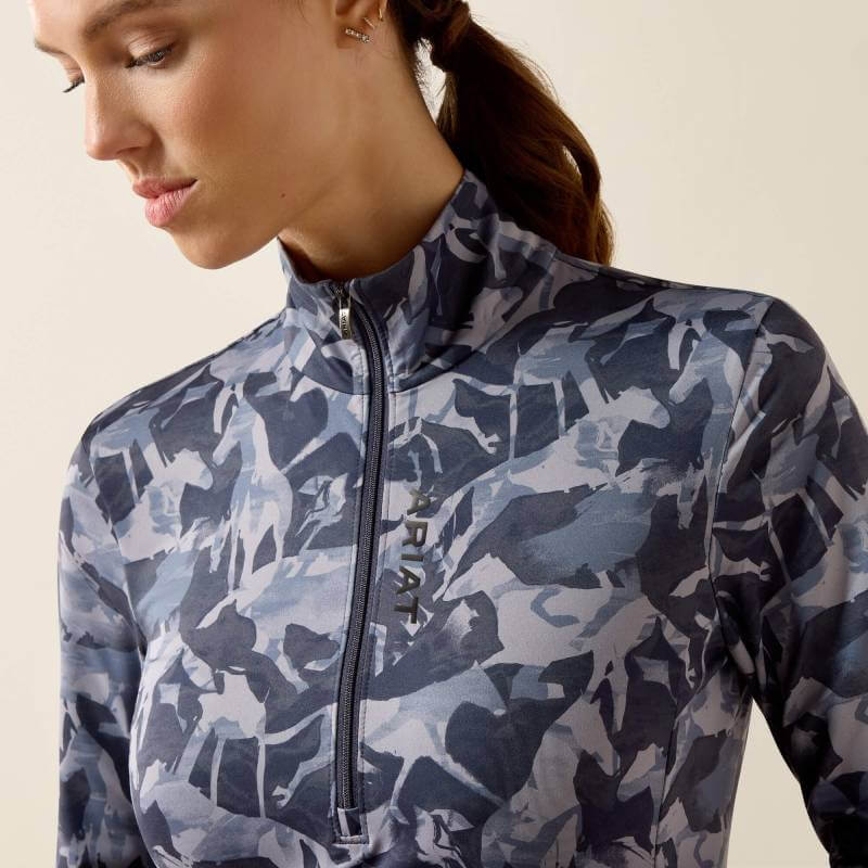 Ariat Womens Lunaveil 1/2 Zip Baselayer Polar Coincide Print