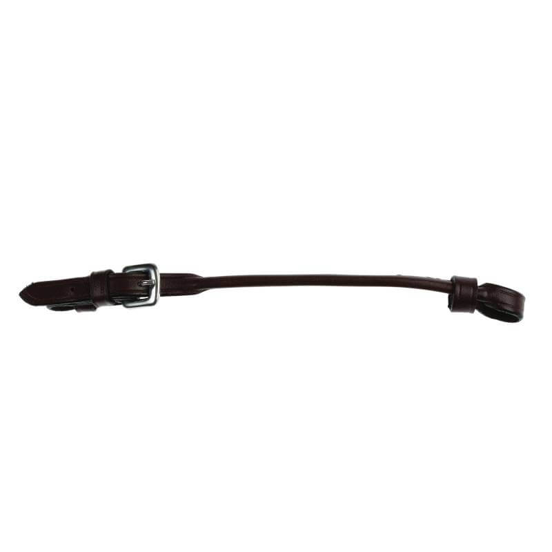 Collegiate Lip Strap Brown by Collegiate with silver buckle, shown flat on a white background.