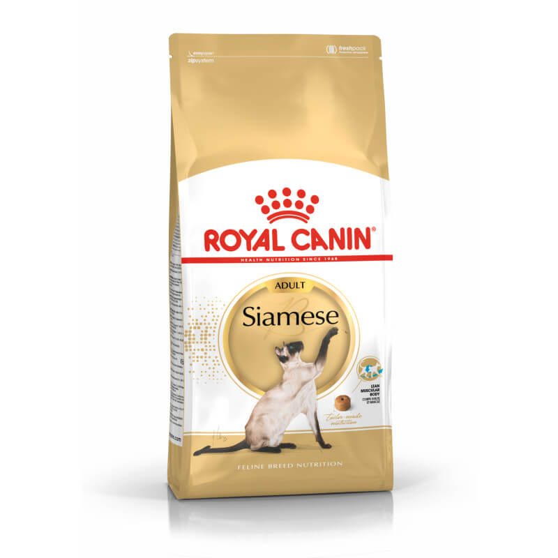 Royal Canin Siamese cat food for breed-specific nutrition and digestive health.