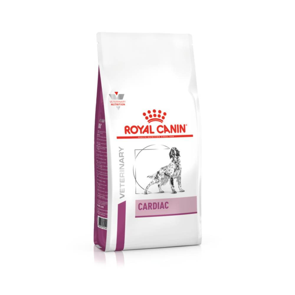 Royal Canin Veterinary Canine Cardiac dog food bag with a dog illustration on the front.
