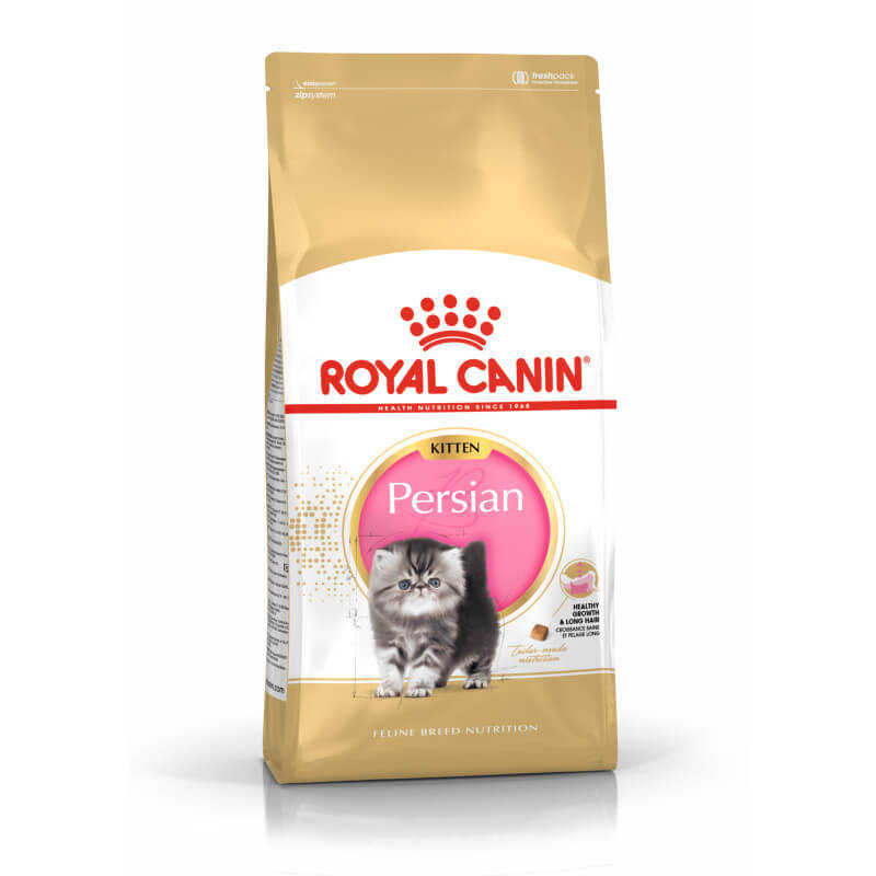 Royal Canin Kitten Persian food supports digestive health and immunity.