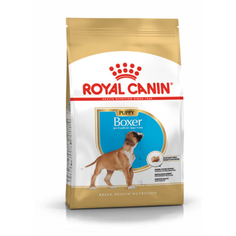 Royal Canin Boxer Puppy nourishes muscle growth in your Boxer puppy.