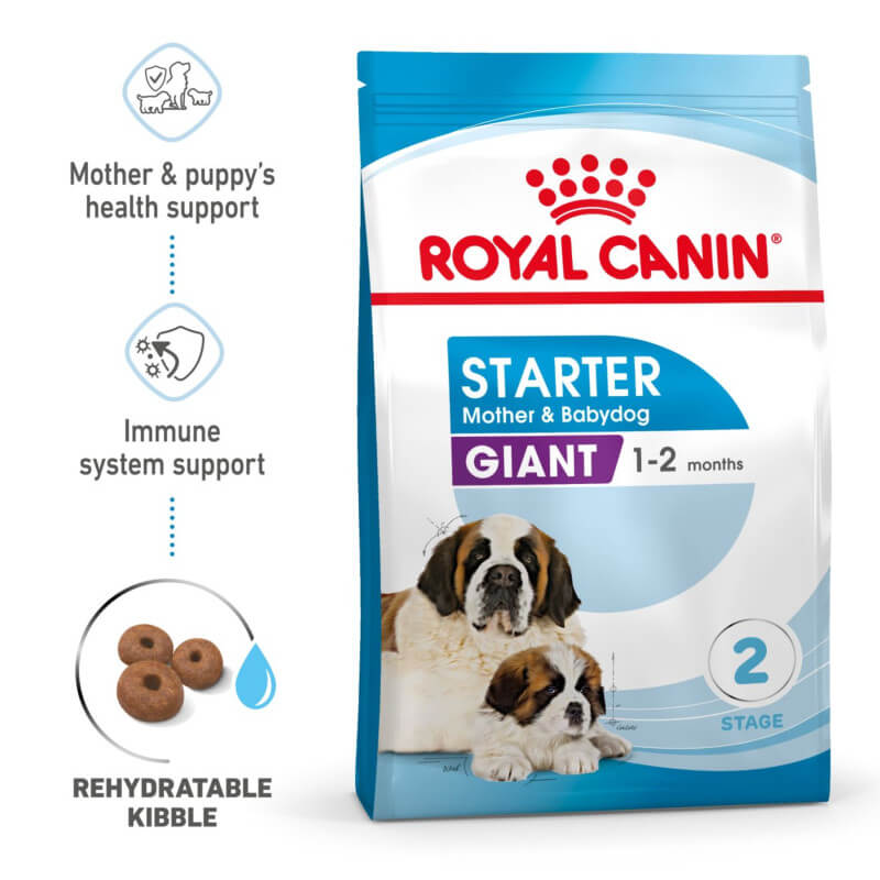Royal Canin Giant Starter puppy food, for mother & pups (1–2 months), 2kg bag.