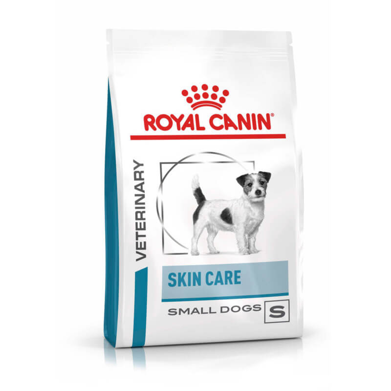 Royal Canin Veterinary Canine Skin Care Small Dog dry food, ideal for small breeds.