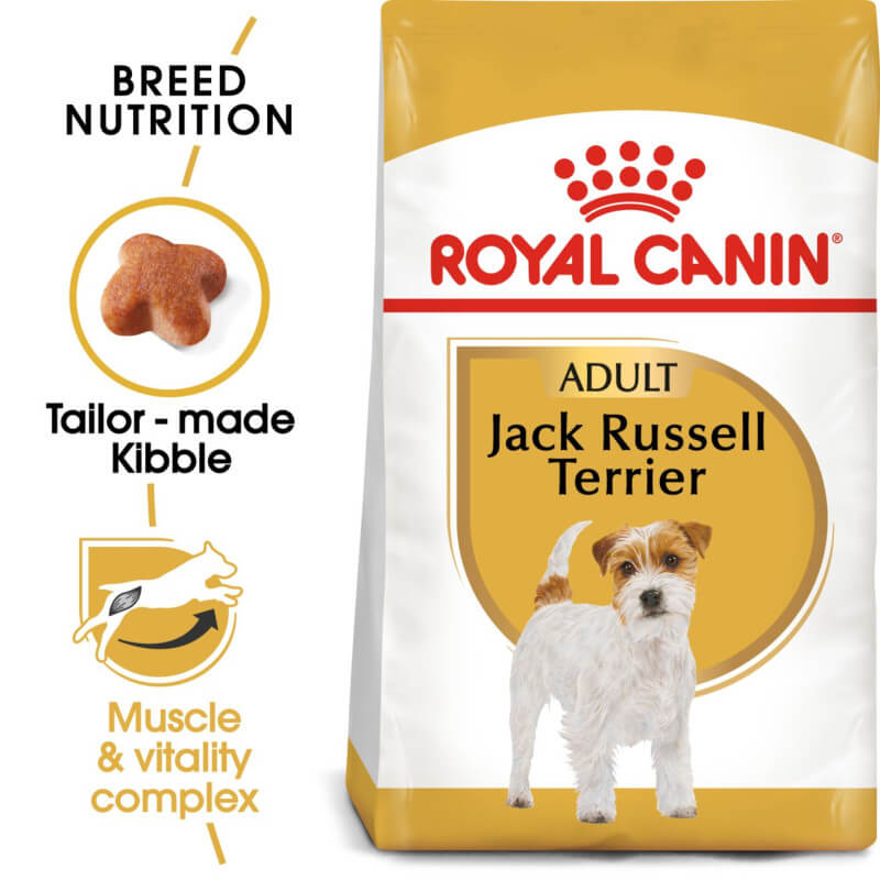 Royal Canin Jack Russell Terrier dog food for adult dogs with breed-specific nutrition.