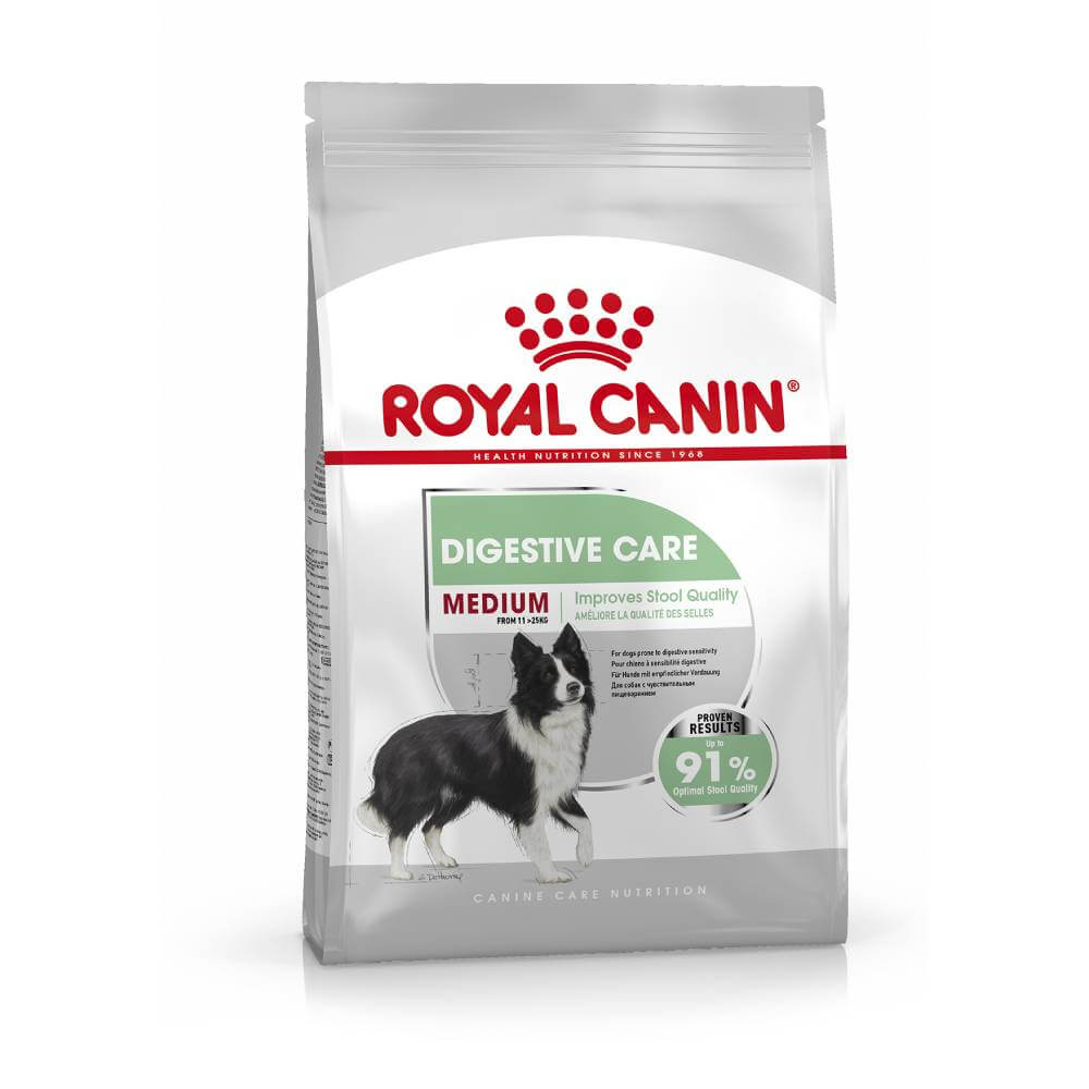 Royal Canin Medium Digestive Care 3kg supports digestive health in medium-sized dogs.