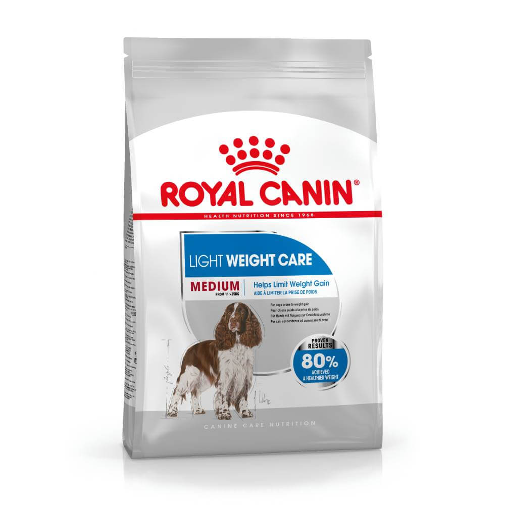 Royal Canin Medium Light Weight Care supports joint health for medium breed dogs.