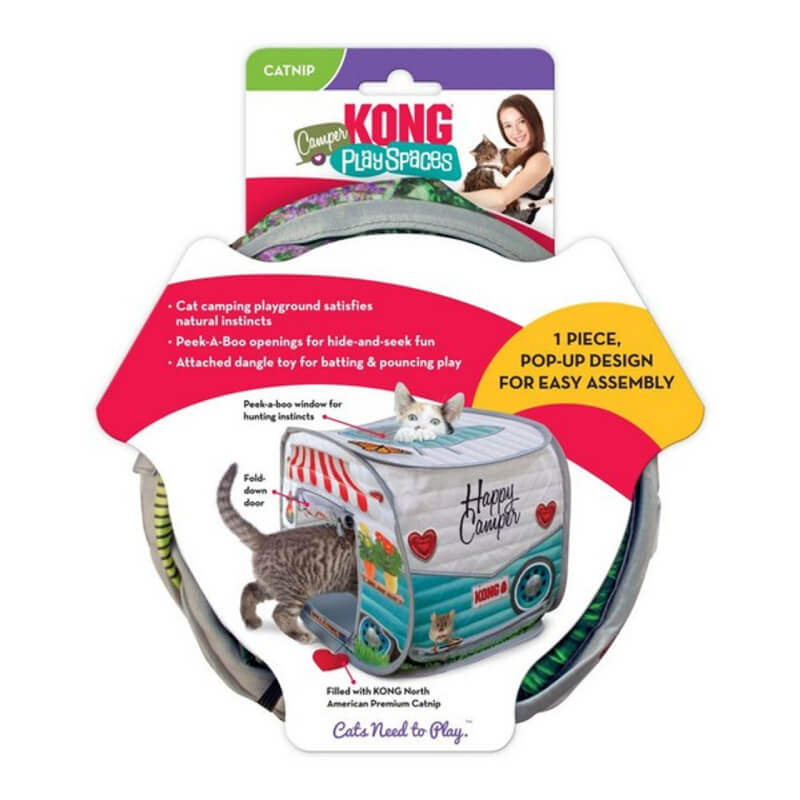 Kong Play Spaces Kitty Camper features a cozy hideaway and catnip toy for your cat.