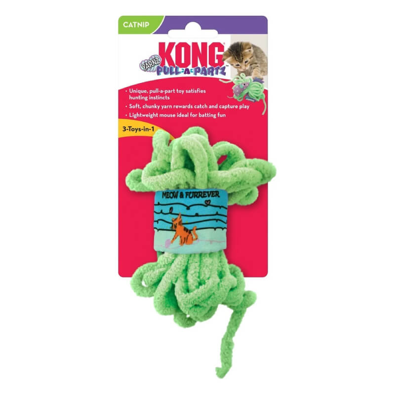 Kong Pull A Partz Yarnz Assorted cat toy with premium catnip, by Kong.
