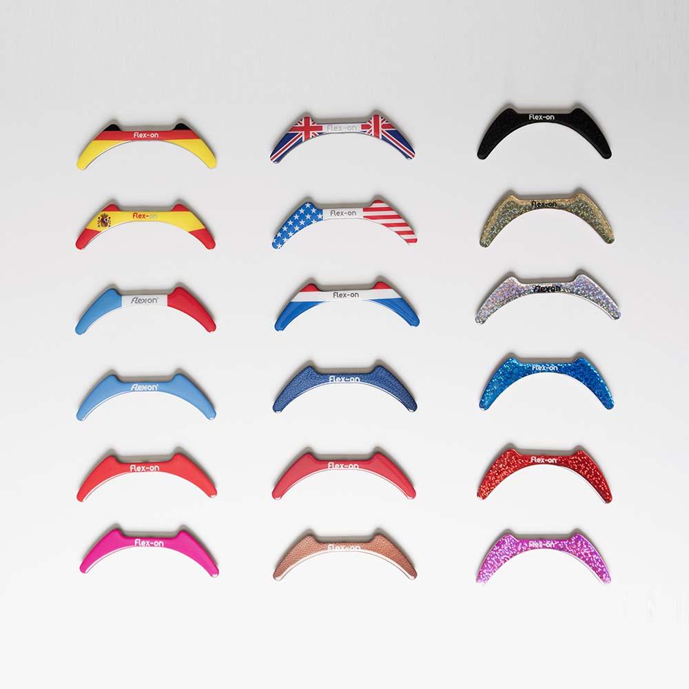 Flex-On Green Composite Magnetic Stickers in colorful, customizable patterns and flag designs.